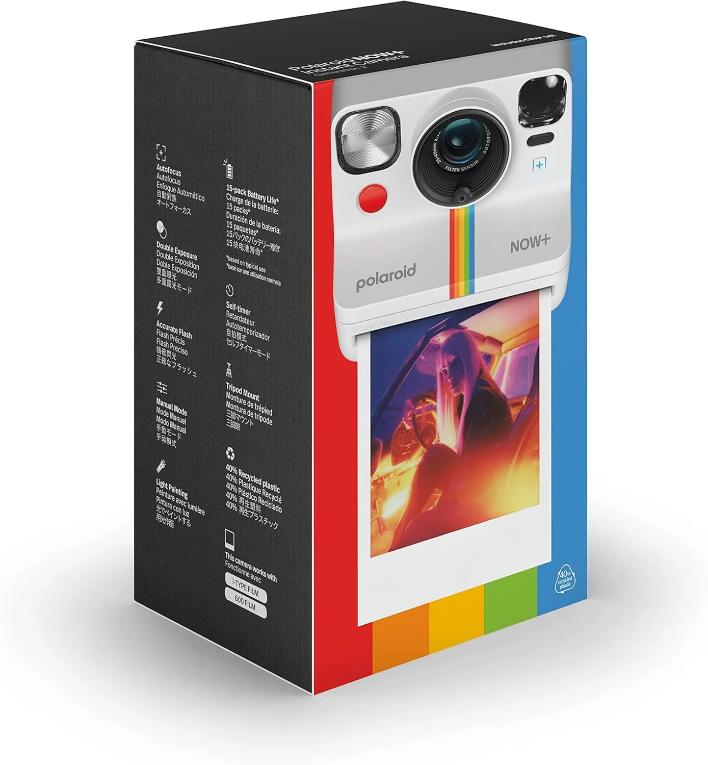 Polaroid Now  2nd Generation I-Type Instant Film Bluetooth Connected App Controlled Camera - White (9077)