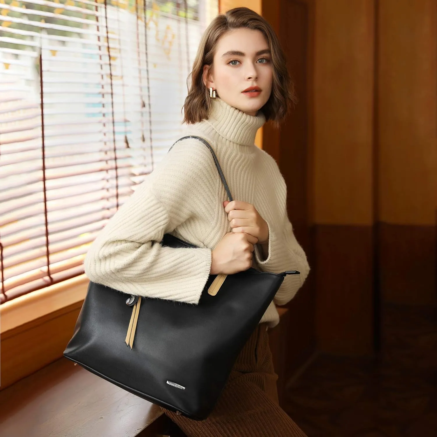 Pomelo Best Soft Faux Leather Stylish Shoulder Tote Bags for Women
