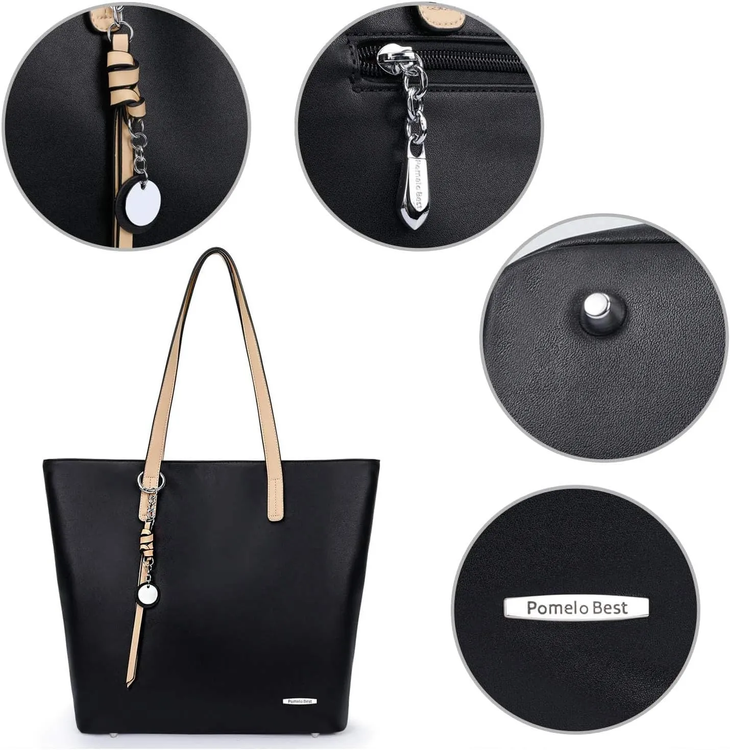 Pomelo Best Soft Faux Leather Stylish Shoulder Tote Bags for Women