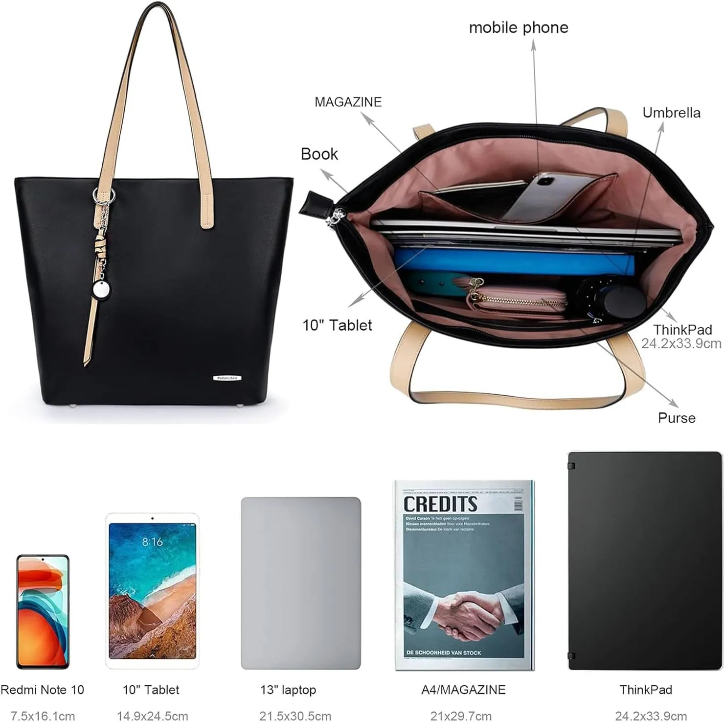 Pomelo Best Soft Faux Leather Stylish Shoulder Tote Bags for Women