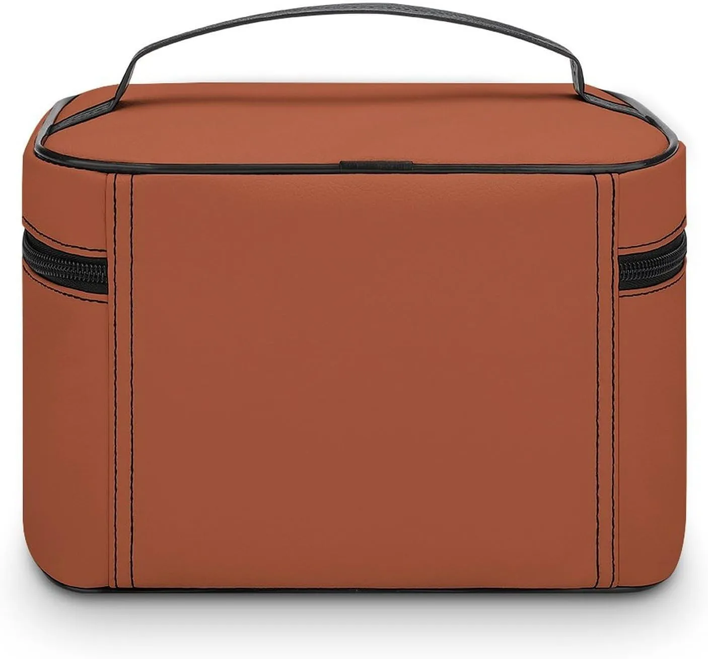 Portable Travel Makeup Bag, Trend Color Burnt Copper Cosmetic Case Zipper Toiletry Bag for Women Girls