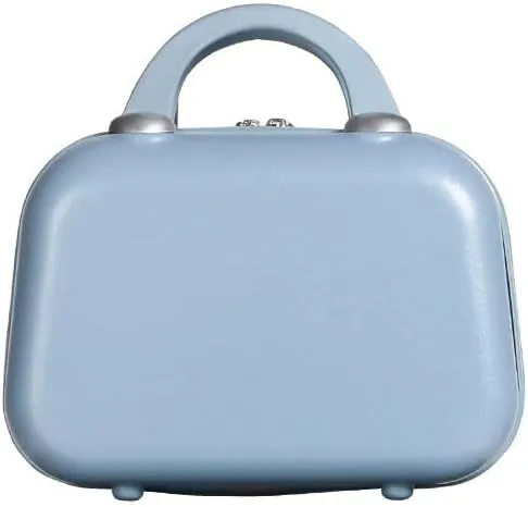 Portable Women's Cosmetic Bag Hand Luggage Fashion Makeup Organizer Waterproof Travel Storage Box Suitcases(Blue)