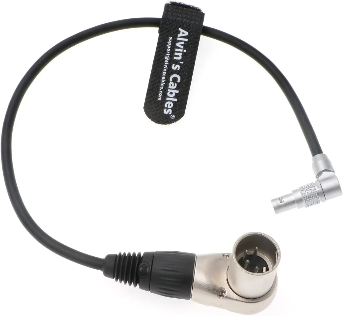 Power-Cable for Zacuto-Kameleon-EVF from Digital-Bolex D16 Camera Rotatable Right Angle 4 Pin Male to XLR 4 Pin Male Right Angle Alvin's Cables 30CM