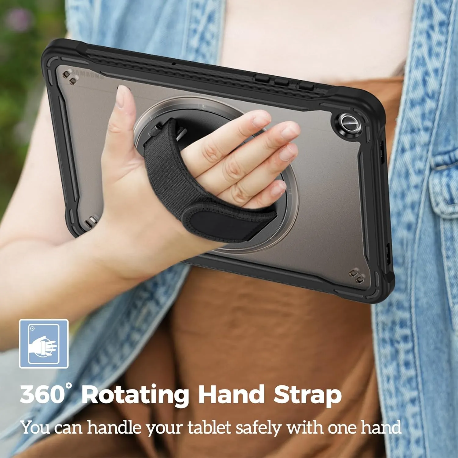 ProCase Kids Case for Galaxy Tab A9 Plus/A9  5G 11 Inch 2023 (SM-X210/X215/X216/X218), Heavy Duty Shockproof Rugged Protective Case Cover with Pen Holder Hand Shoulder Strap Kickstand -Black