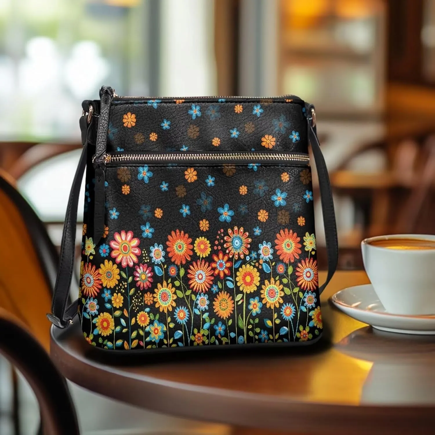 PU Crossbody Bags for Women Fashion Shoulder Purse Bag Travel Purse with Shoulder Strap for Shopping Dating