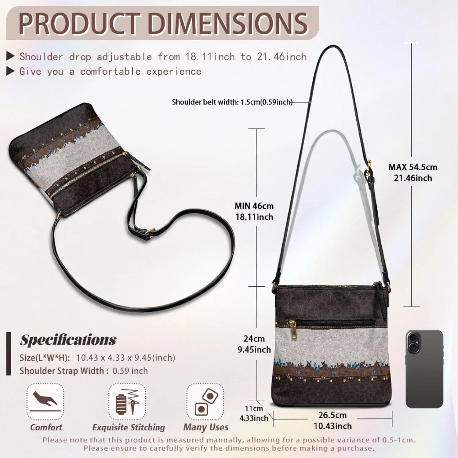 PU Crossbody Bags for Women Fashion Shoulder Purse Bag Travel Purse with Shoulder Strap for Shopping Dating