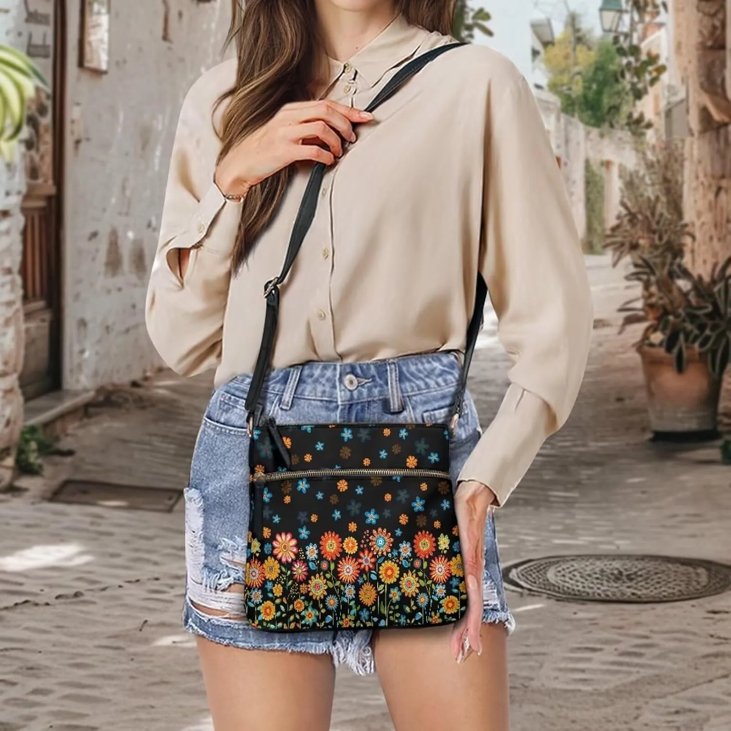 PU Crossbody Bags for Women Fashion Shoulder Purse Bag Travel Purse with Shoulder Strap for Shopping Dating