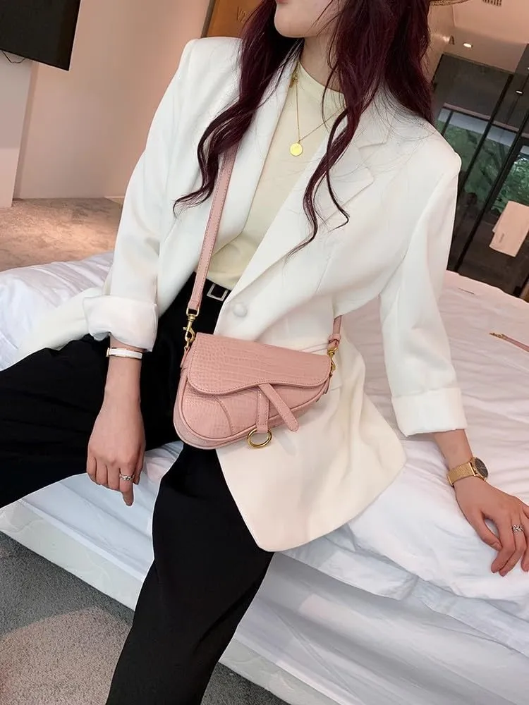 PURFANREE Women Trendy Small Clutch Purse Saddle Shoulder Bag Underarm Handbag Satchel HandBag Crossbody Bag