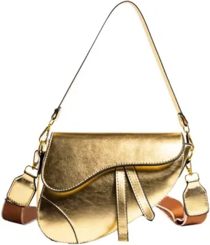 PURFANREE Women Trendy Small Clutch Purse Saddle Shoulder Bag Underarm Handbag Satchel HandBag Crossbody Bag