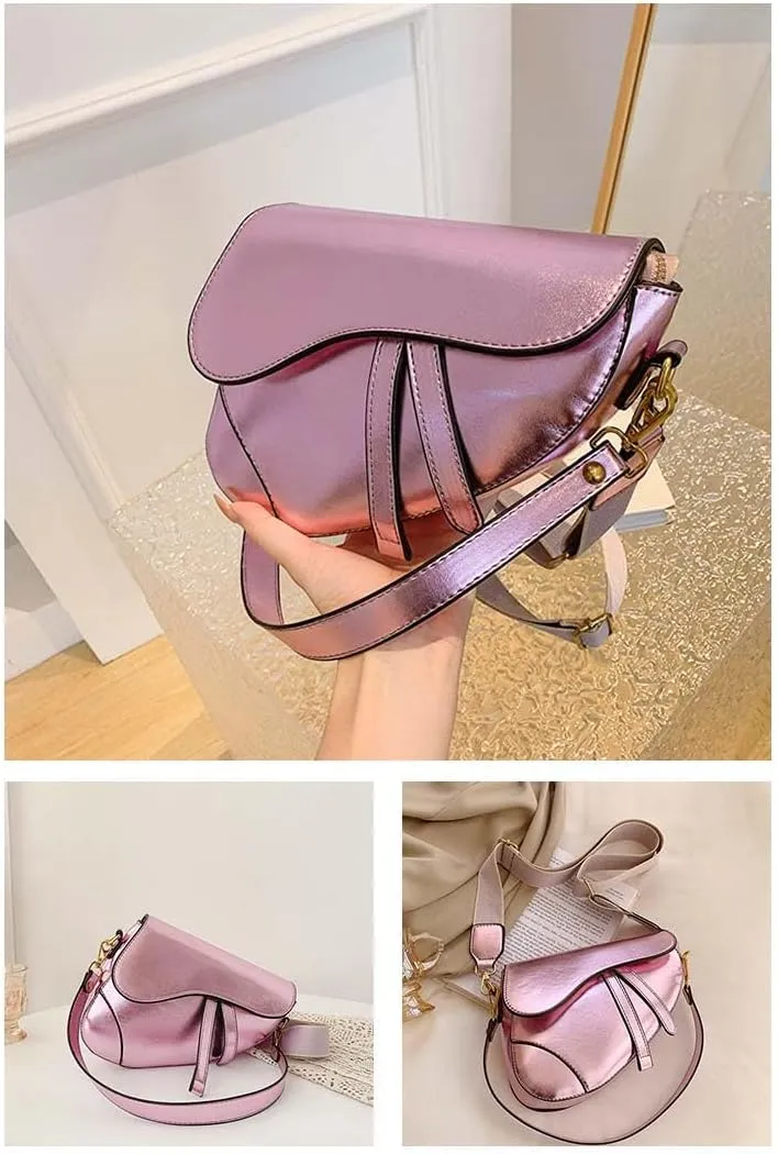 PURFANREE Women Trendy Small Clutch Purse Saddle Shoulder Bag Underarm Handbag Satchel HandBag Crossbody Bag
