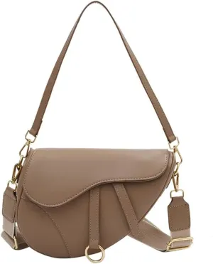 PURFANREE Women Trendy Small Clutch Purse Saddle Shoulder Bag Underarm Handbag Satchel HandBag Crossbody Bag