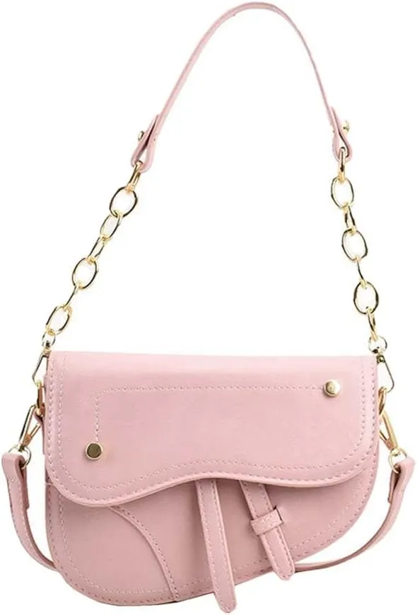 PURFANREE Women Trendy Small Clutch Purse Saddle Shoulder Bag Underarm Handbag Satchel HandBag Crossbody Bag
