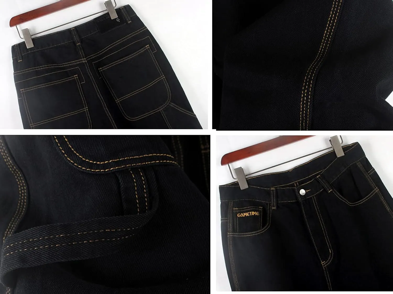 QBO Men's Vintage Graffiti Hip Hop Style Baggy Jeans Denim