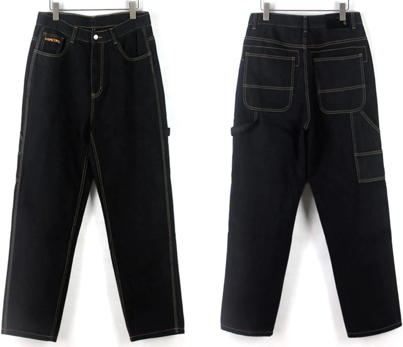 QBO Men's Vintage Graffiti Hip Hop Style Baggy Jeans Denim