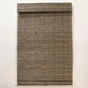 Radiance Cordless Bamboo Roman Shades for Windows - Flatstick Bamboo Blinds for Semi-Private Light Control - Easy to Lift & Fold Up Window Shades - Driftwood - 28.5 in. W x 64 in. L - (2216604E)