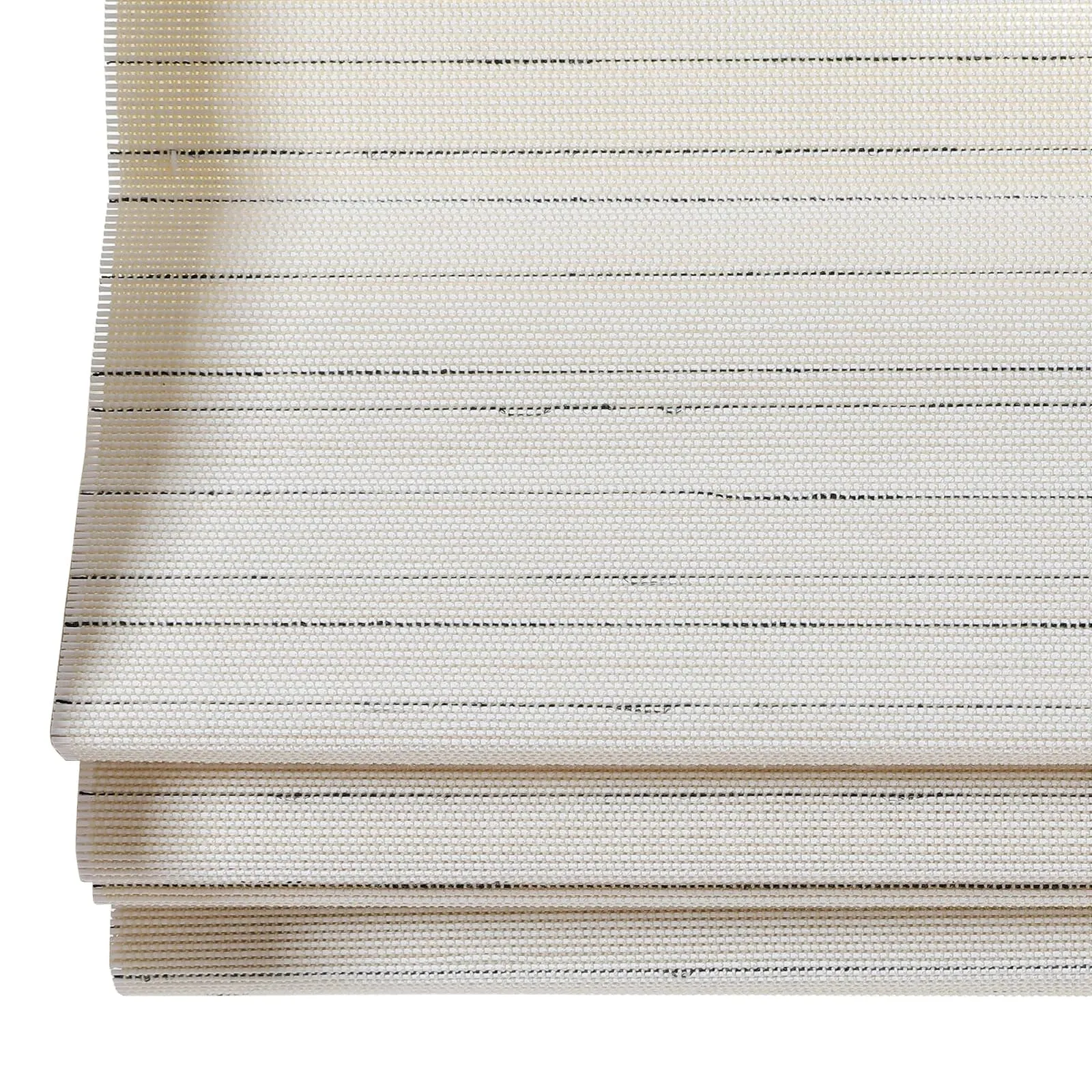 Rain Neutral Flax Woven Wood Shade - Pearl White