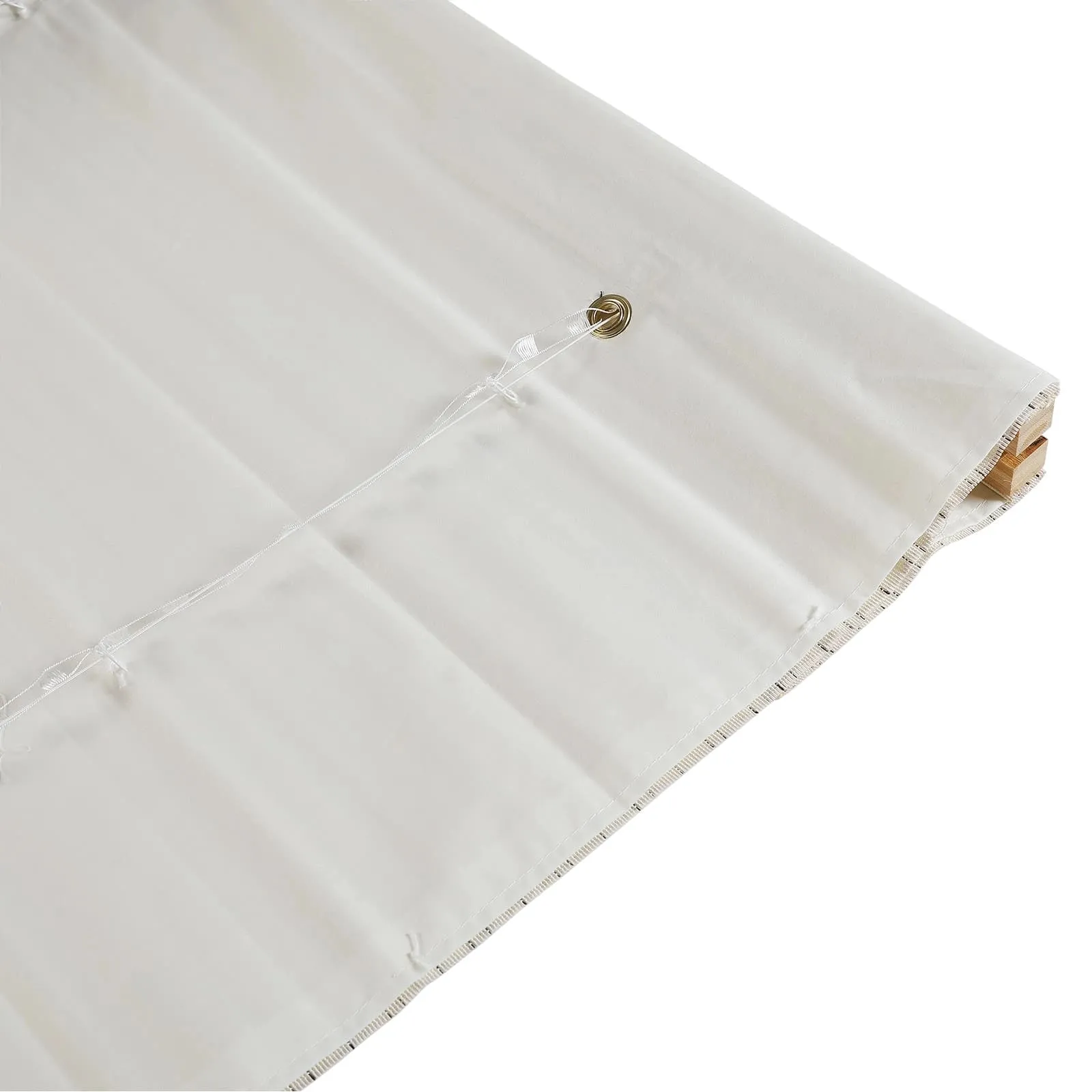 Rain Neutral Flax Woven Wood Shade - Pearl White