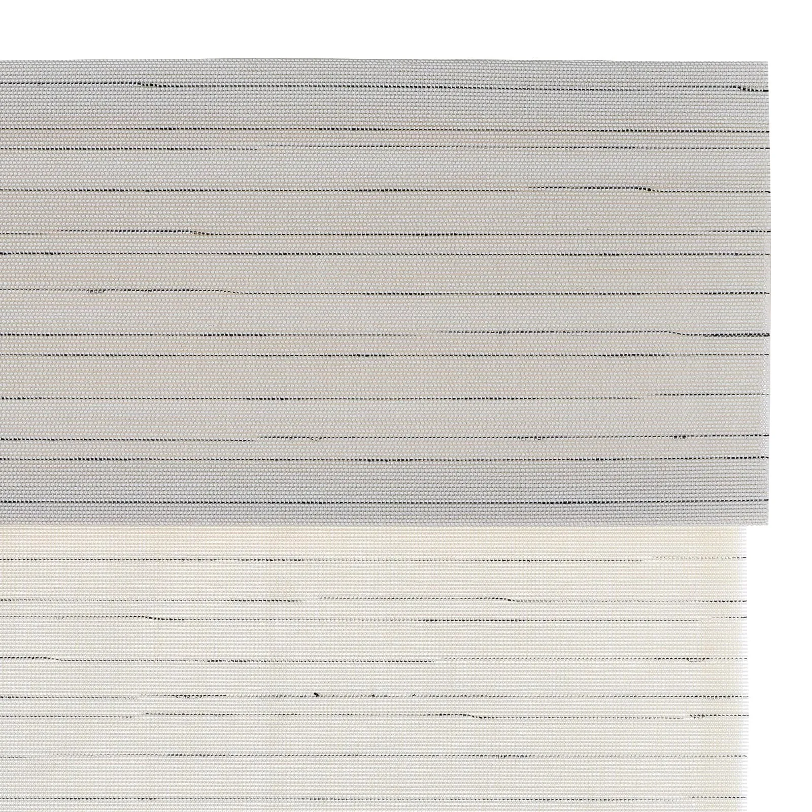 Rain Neutral Flax Woven Wood Shade - Pearl White