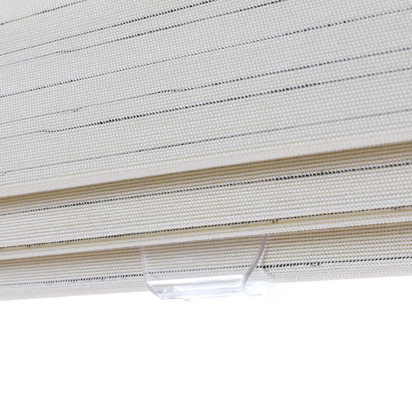Rain Neutral Flax Woven Wood Shade - Pearl White