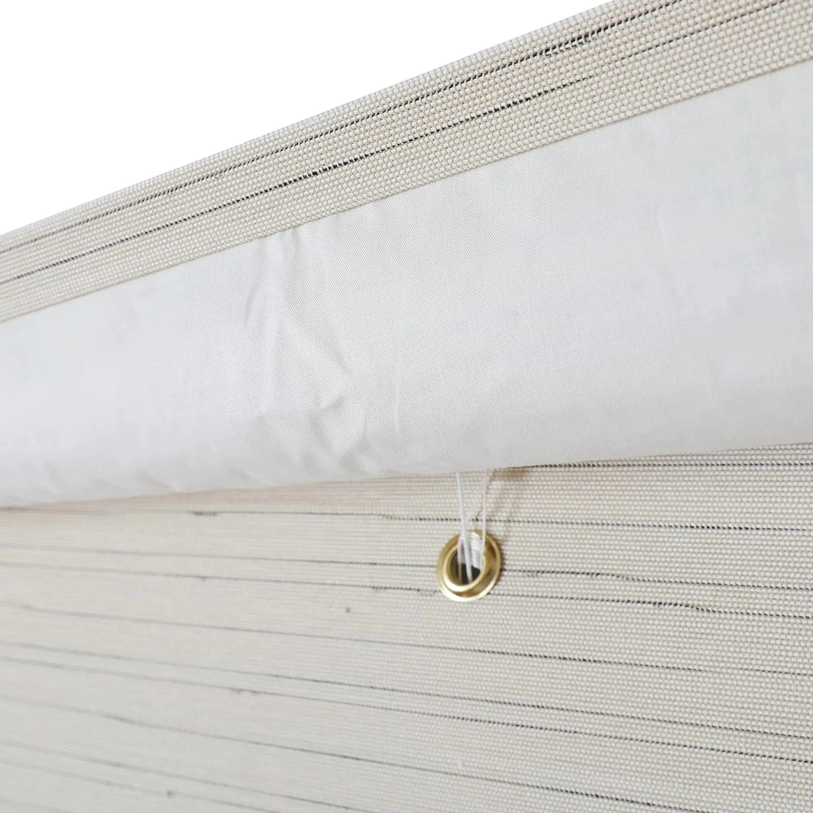 Rain Neutral Flax Woven Wood Shade - Pearl White