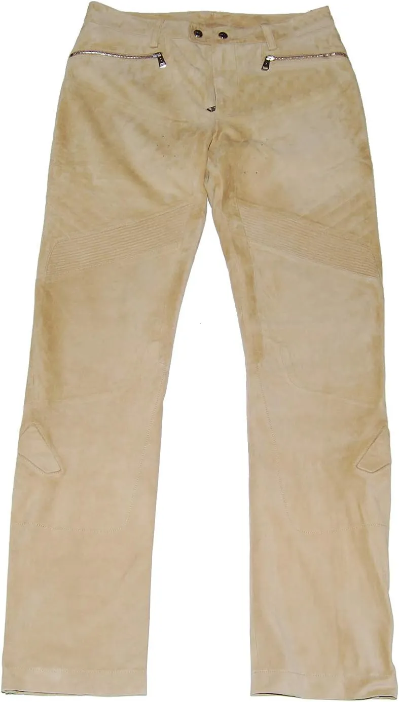 Ralph Lauren Polo Black Label Mens Suede Leather Moto Pants Brown Beige Tan 30/32 $1495