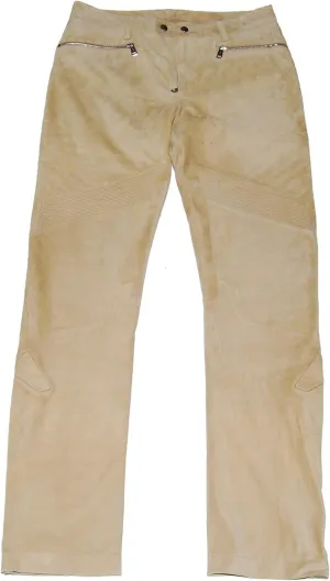 Ralph Lauren Polo Black Label Mens Suede Leather Moto Pants Brown Beige Tan 30/32 $1495