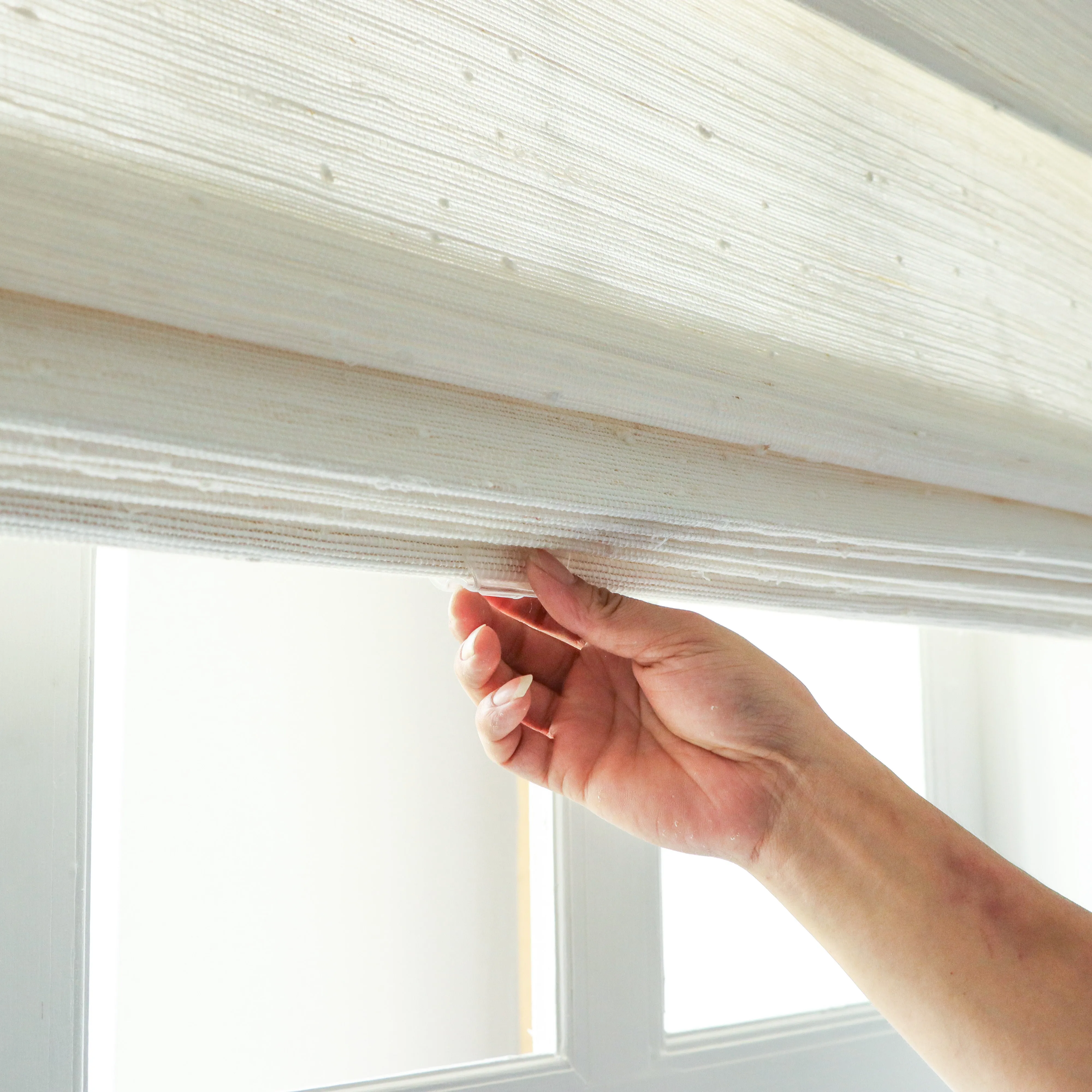 Ramie Woven Bamboo Blinds & Shades Top Down Bottom Up | Beige White