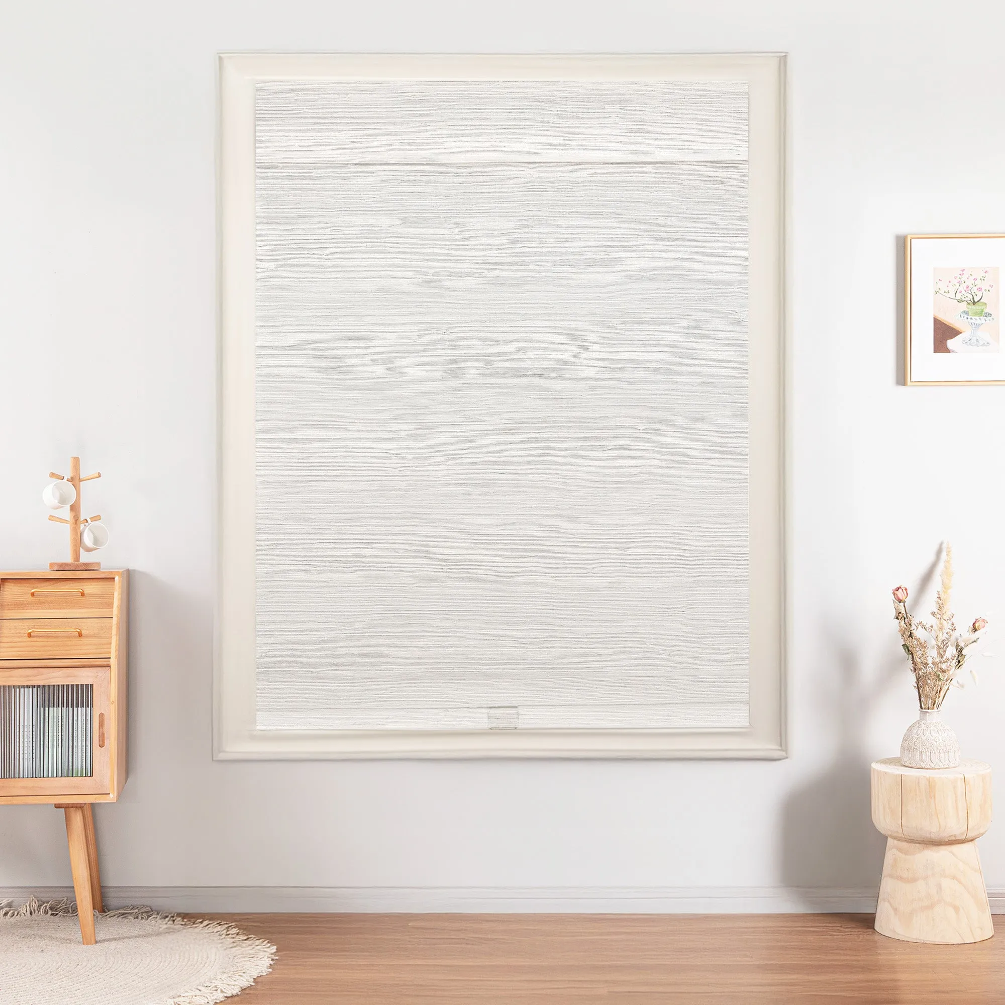 Ramie Woven Bamboo Blinds & Shades Top Down Bottom Up | Beige White