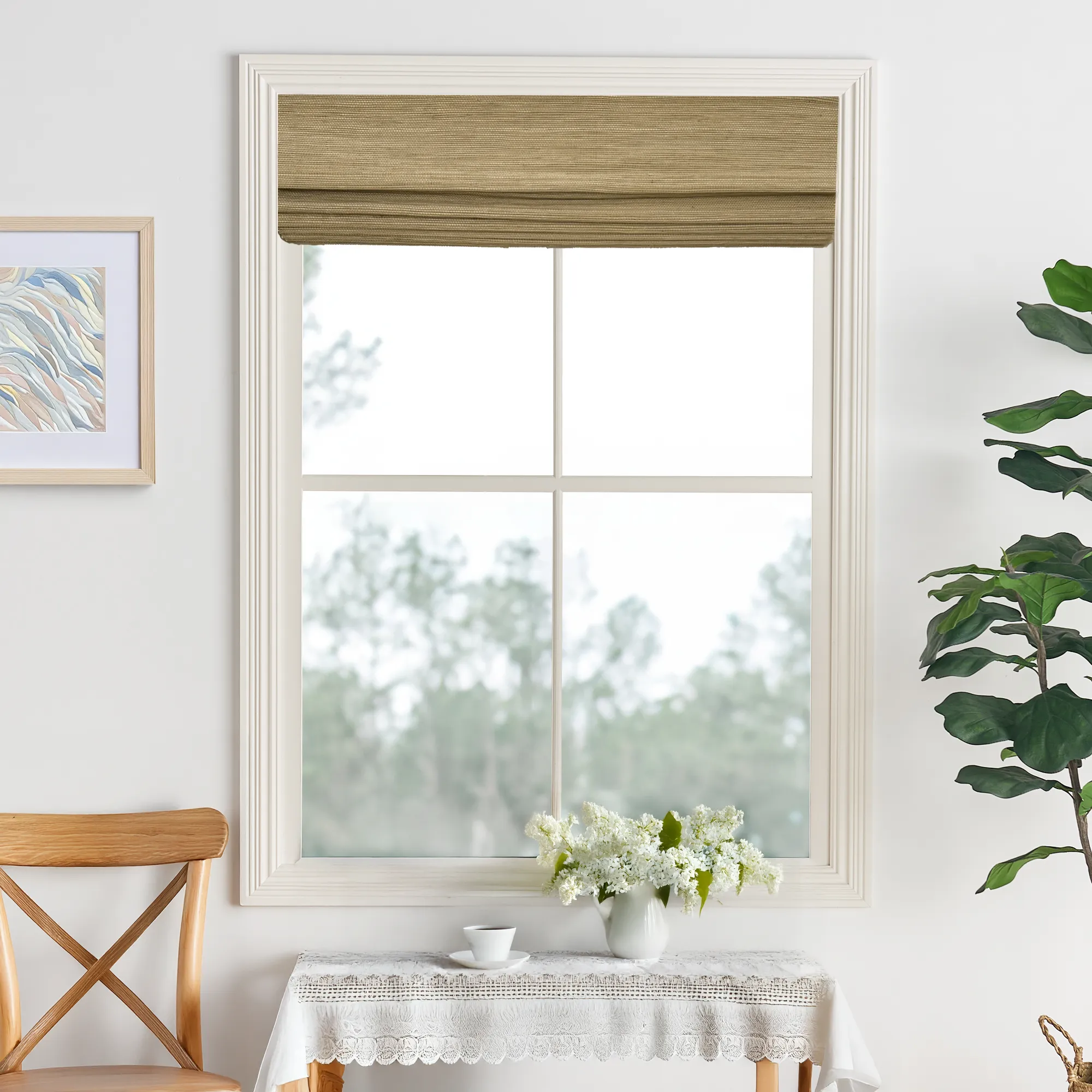 Ramie Woven Bamboo No-Drill Blinds & Shades | Coconut