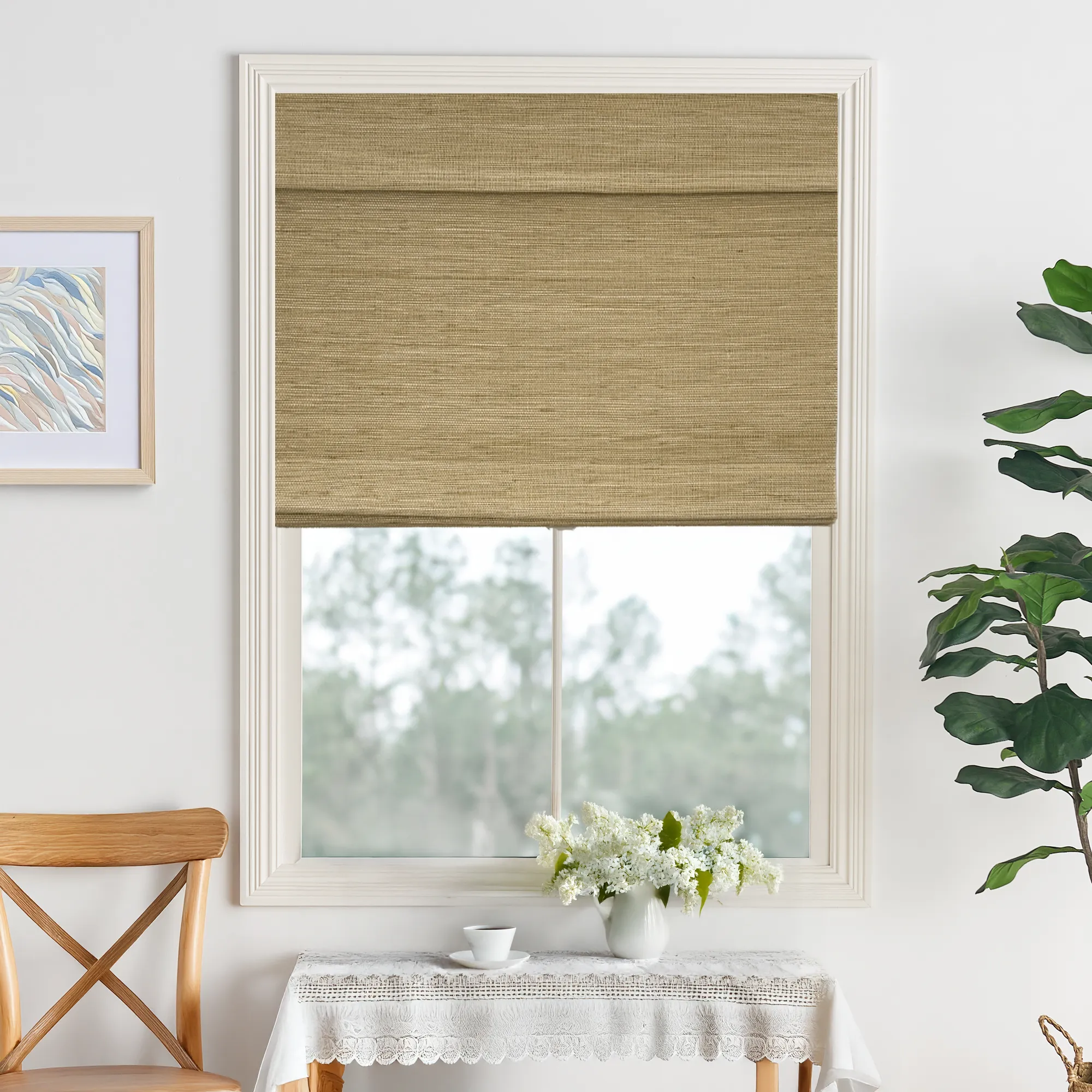 Ramie Woven Bamboo No-Drill Blinds & Shades | Coconut