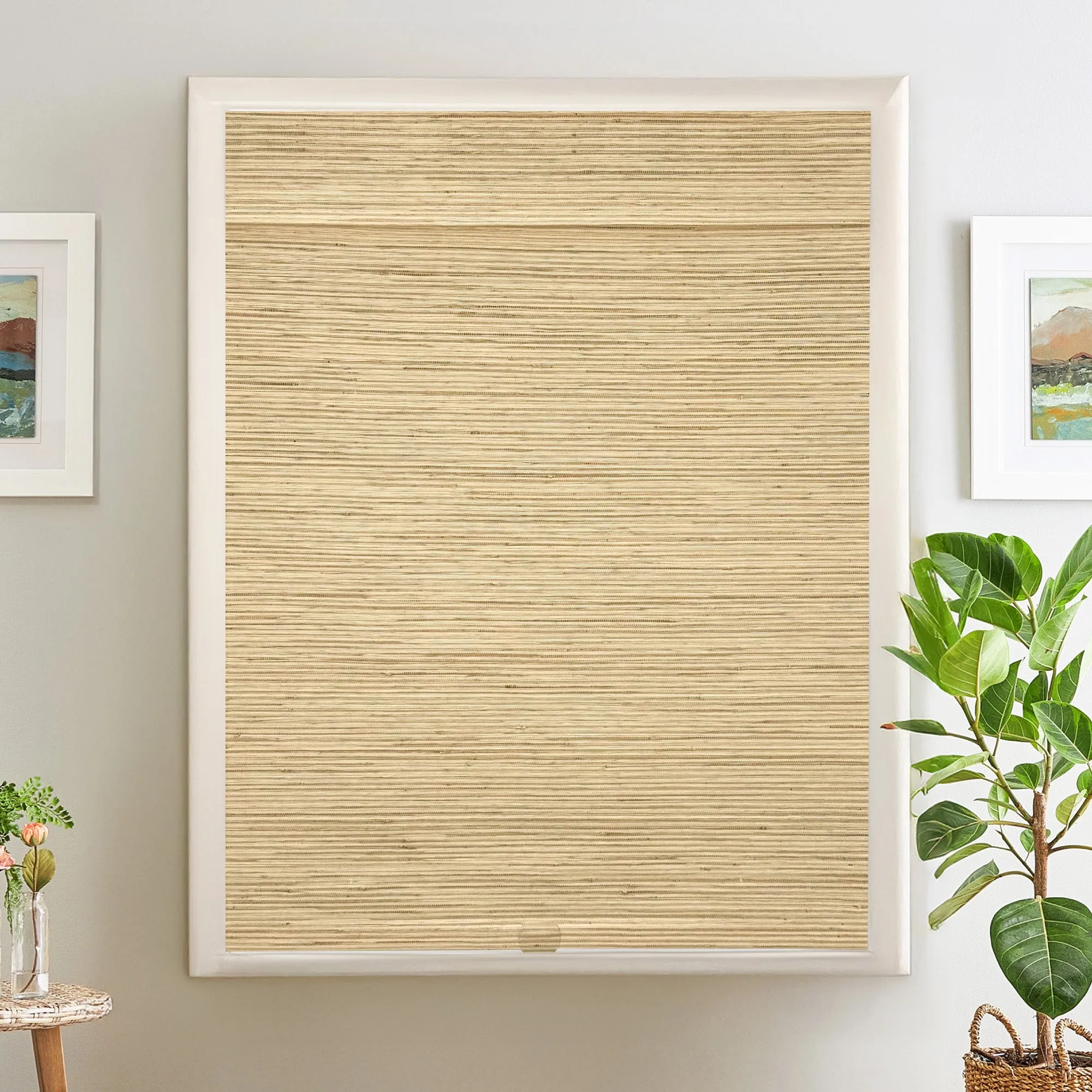 Ramie Woven Bamboo No-Drill Blinds & Shades Top Down Bottom Up| Beige Brown