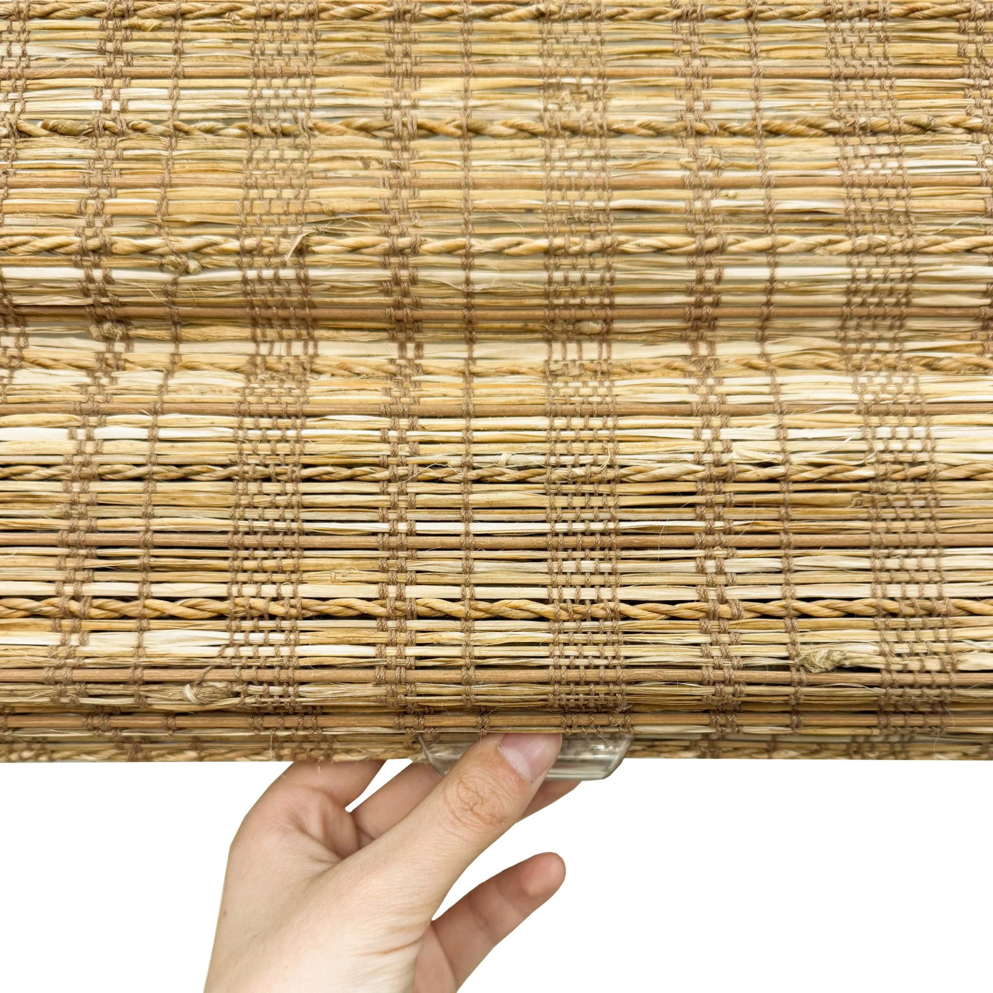 Ramie Woven Bamboo No-Drill Blinds & Shades Top Down Bottom Up | Cinnamon