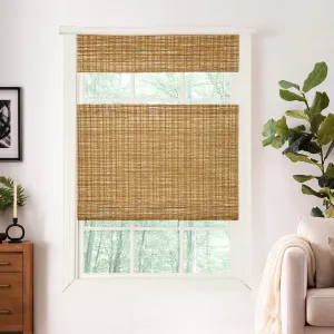 Ramie Woven Bamboo No-Drill Blinds & Shades Top Down Bottom Up | Cinnamon