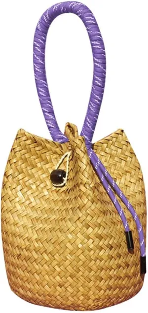 Rattan Clutch Purse for Women 2025 Trendy Handbag Soft Handle Beach Evening Bag Wallet Bamboo Bucket Bag Party Prom