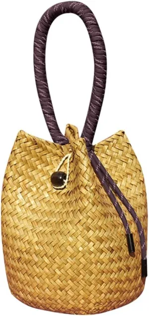 Rattan Clutch Purse for Women 2025 Trendy Handbag Soft Handle Beach Evening Bag Wallet Bamboo Bucket Bag Party Prom