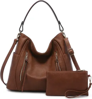 Realer Handbags for Women Hobo Bags Large Crossbody Shoulder Bag Vegan Faux Leather, with Holster/Wallet