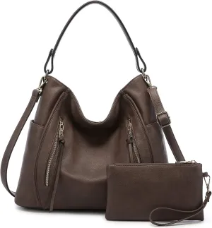 Realer Handbags for Women Hobo Bags Large Crossbody Shoulder Bag Vegan Faux Leather, with Holster/Wallet