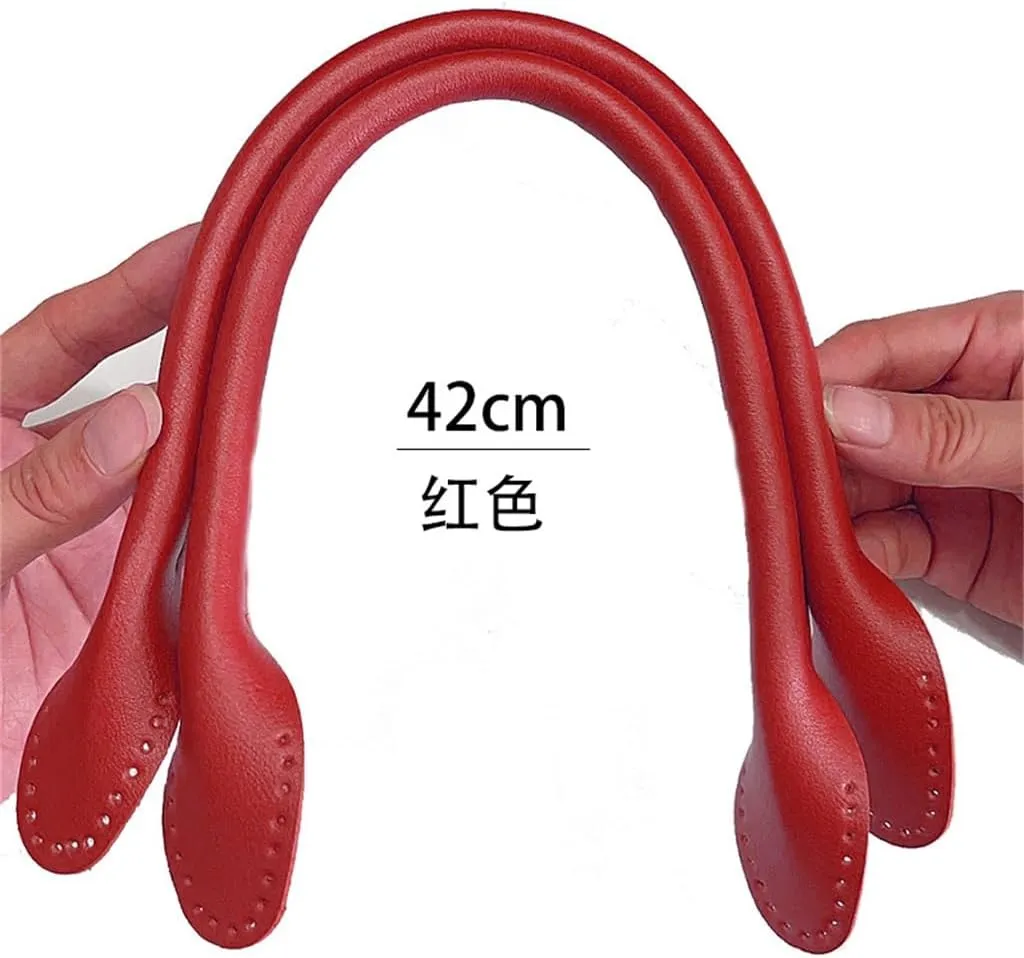 Red Leather Carry Handle Bag Accessories Handle Strap Can Be Hand Sewn