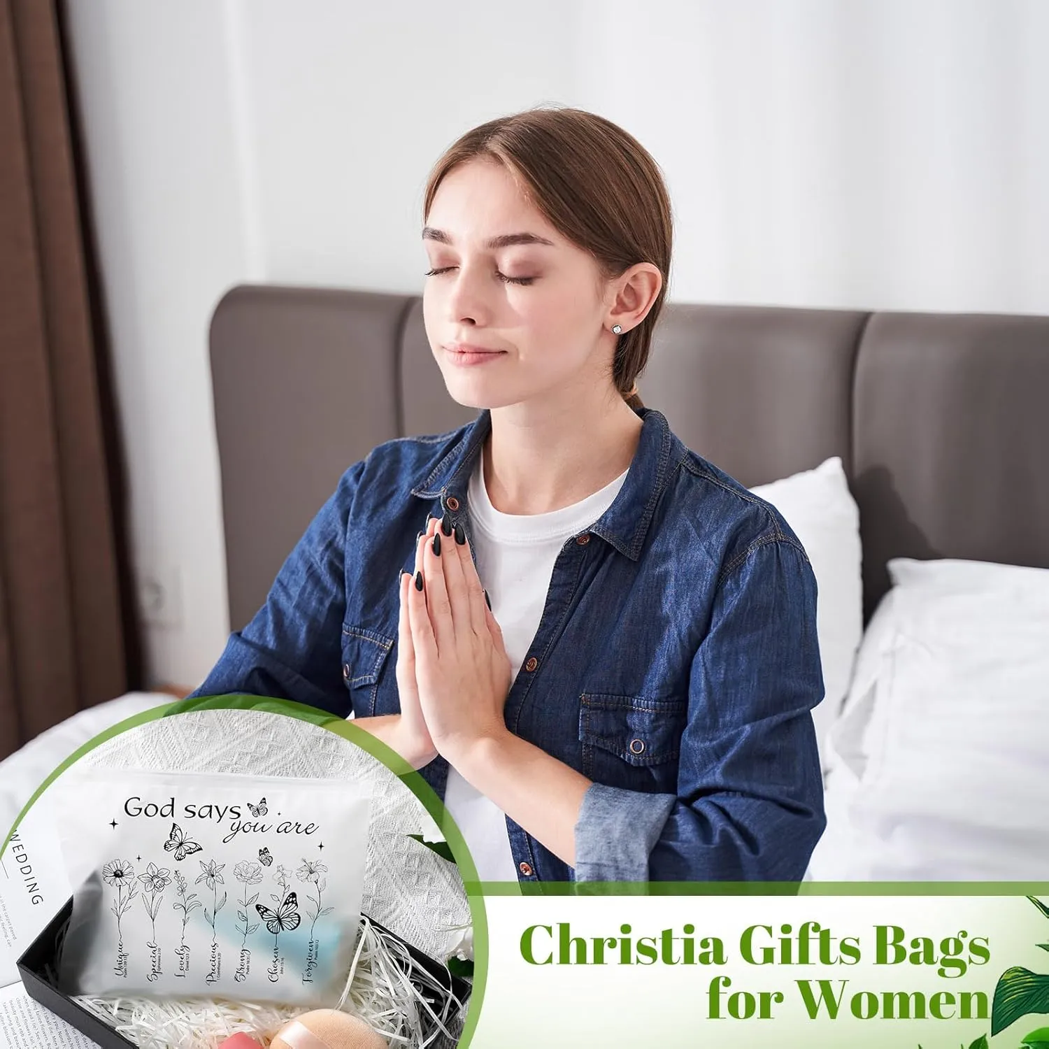 Reginary 50 Pcs Inspirational Gifts Bulk for Women Cosmetic Bag EVA You Are Braver Awesome Makeup Bag with Zipper for Birthday Graduation Christian Easter Encouragement Gifts(God Says)
