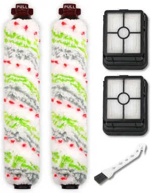 Replacements Part Compatible with BISSELL CrossWave Wet Dry Vacuum, CrossWave PET PRO and CrossWave Cordless Accessories (2 Multi-Surface Pet Brush Rolls 2 Filters)