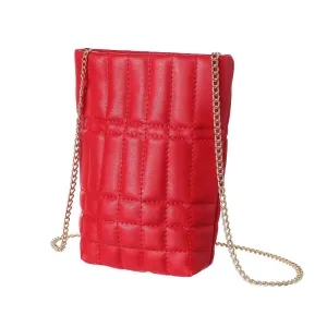 Retro Crossbody Cellphone Bag with Chain Strap (Red)