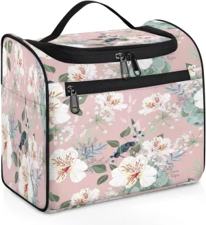 Retro Flower Paint Hanging Toiletry Bag for Men Women Travel Cosmetic Makeup Organizer Bag Water Resistant Large Portable Wash Case for Accessories, Toiletries, Cosmetics