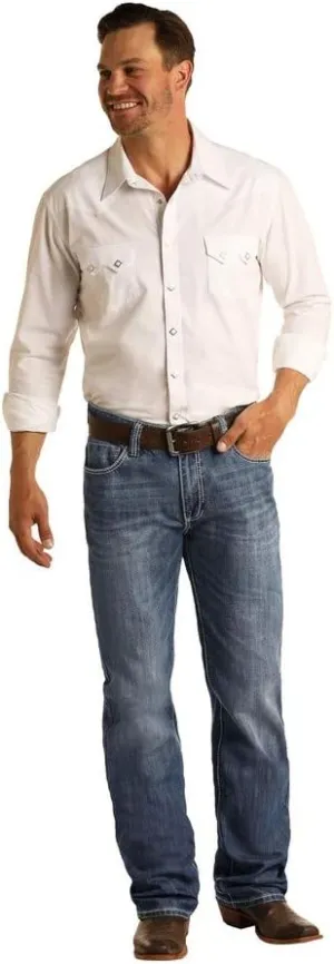 Rock & Roll Denim Relaxed Fit Straight Bootcut Jeans #M0S8553