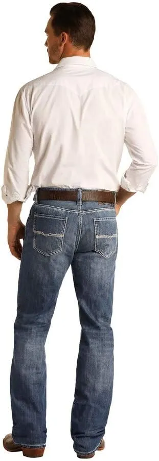 Rock & Roll Denim Relaxed Fit Straight Bootcut Jeans #M0S8553