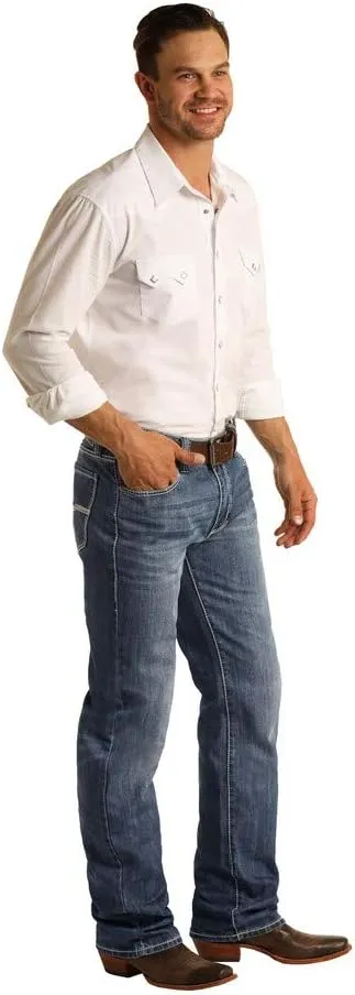 Rock & Roll Denim Relaxed Fit Straight Bootcut Jeans #M0S8553