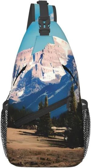 Rocky Mountains print Crossbody bag, outdoor bag, casual bag, fashionable travel accessories fit everyone