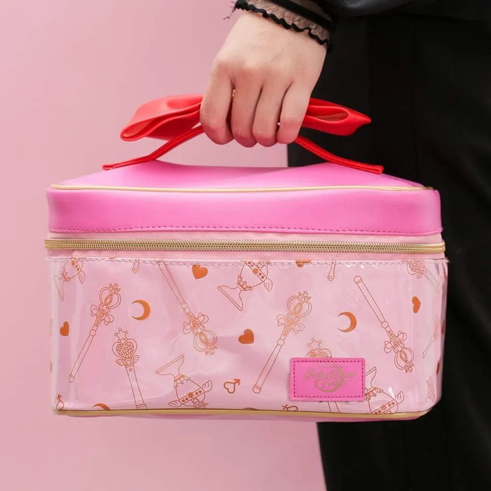 Roffatide Anime Cosmetic Bag for Women Waterproof Makeup Bag Travel Organizer Case Storage Bag Pink Medium