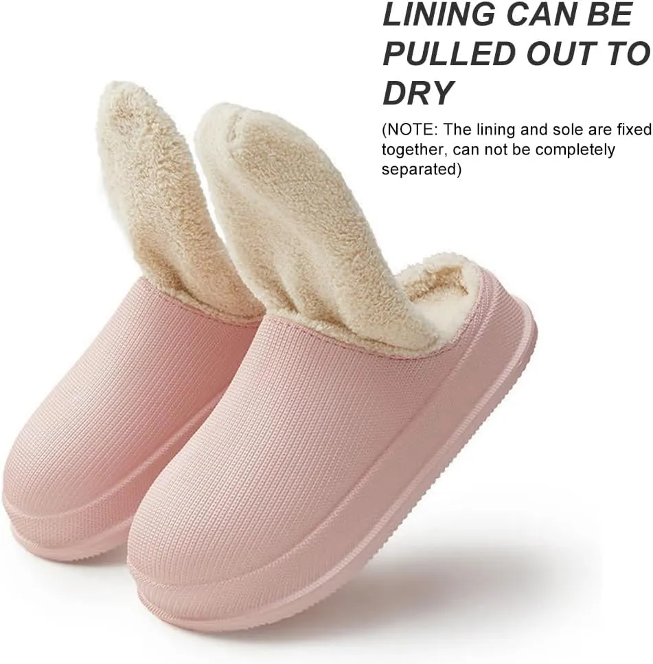 Rojeam Women Slippers Comfort Waterproof Winter Garden Shoes Warm House Slippers Indoor Outdoor for Men Women