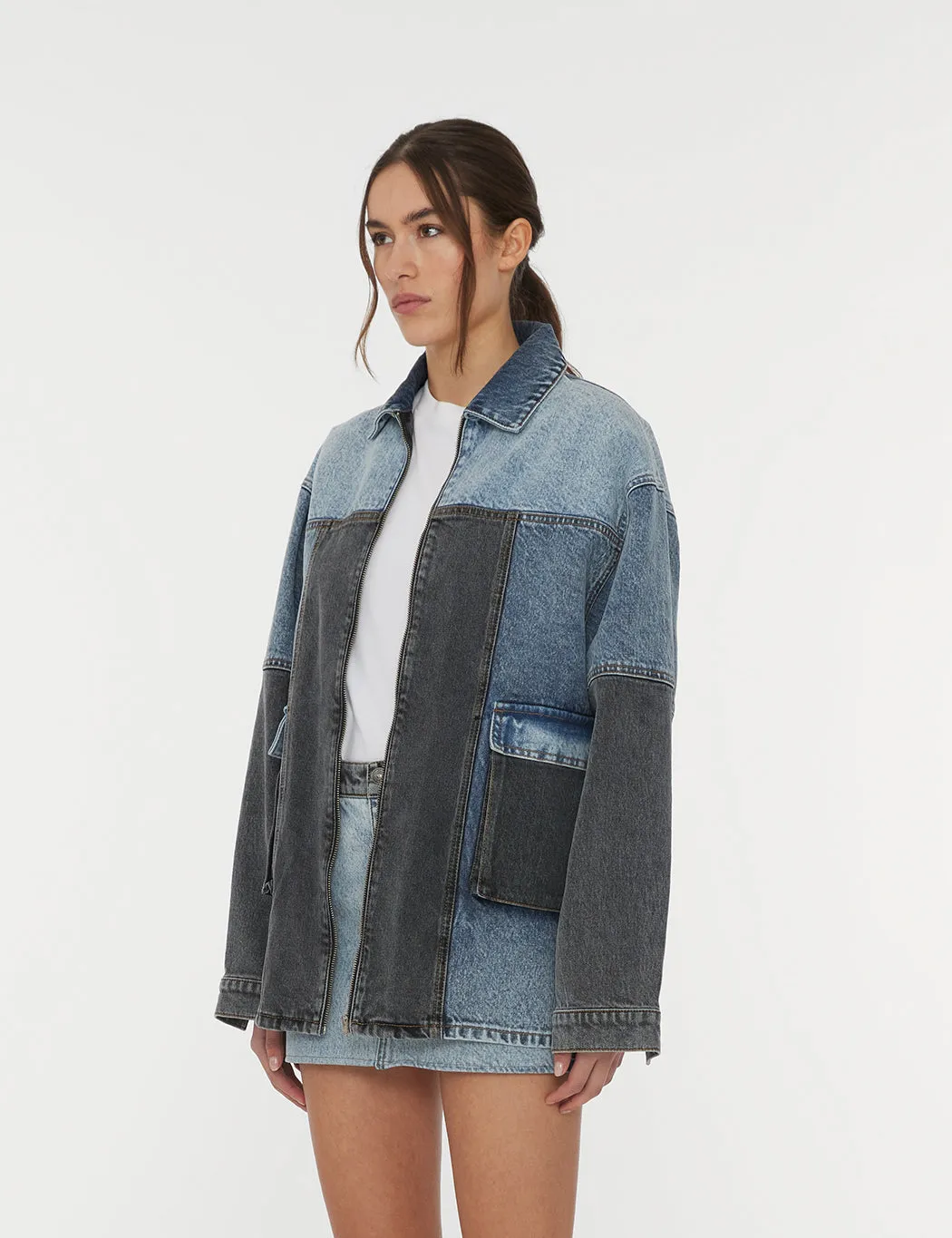 ROTATE Birger Christensen - Oversized Patchwork Jacket
