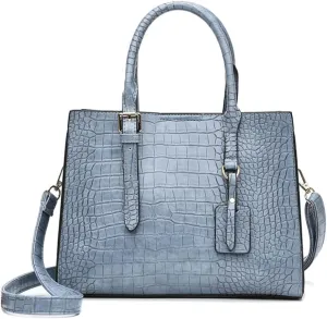 ROUROU Crocodile Print Handbag for Women Soft Faux Leather Shoulder Bag Top Handle Crossbody Bag Commuter Tote Bag Satchel